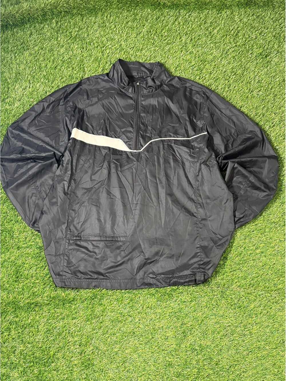 Vintage Nike Reflective Windbreaker Jacket Black Nylon Mens Size XXL